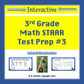 3rd Grade Math STAAR Interactive Practice #3 (Digital- Google Slides)