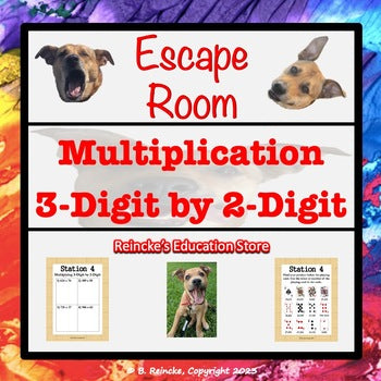 Multiplication Escape Room 3-Digit by 2-Digit (Digital or Paper)