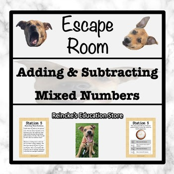 Adding and Subtracting Mixed Numbers Escape Room (Digital or Paper)